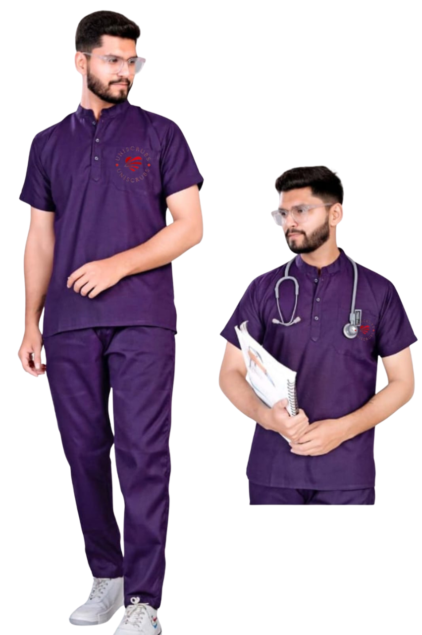 Scrub Suit with Mandarin Collar