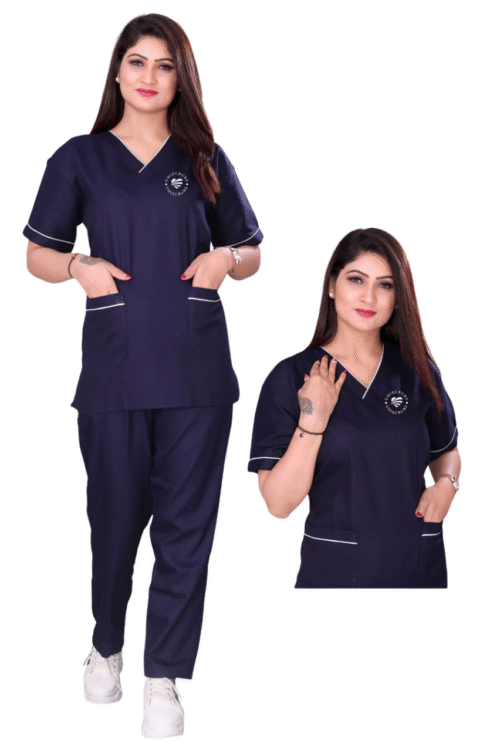 Spun Scrubs Suit With pipping